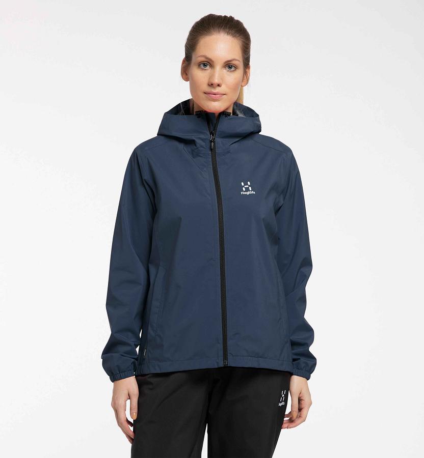 Haglöfs Womens Buteo Windbreaker Dark Blue New Zealand 71849VPDQ